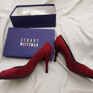 Stuart Weitzman Beautiful Scarlet Suede Heels 11 M Style: Alto Orig $325